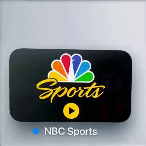NBC Sports Apple TV app icon: peacock and Sports script on a black tile